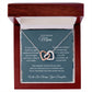 Interlocking Hearts Necklace For Mother - Dark Cyan