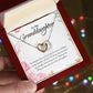 Interlocking Hearts Necklace For Granddaughter - Corner Roses on White