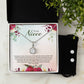 Eternal Hope Necklace & Earring Set For Niece - Red Flowers