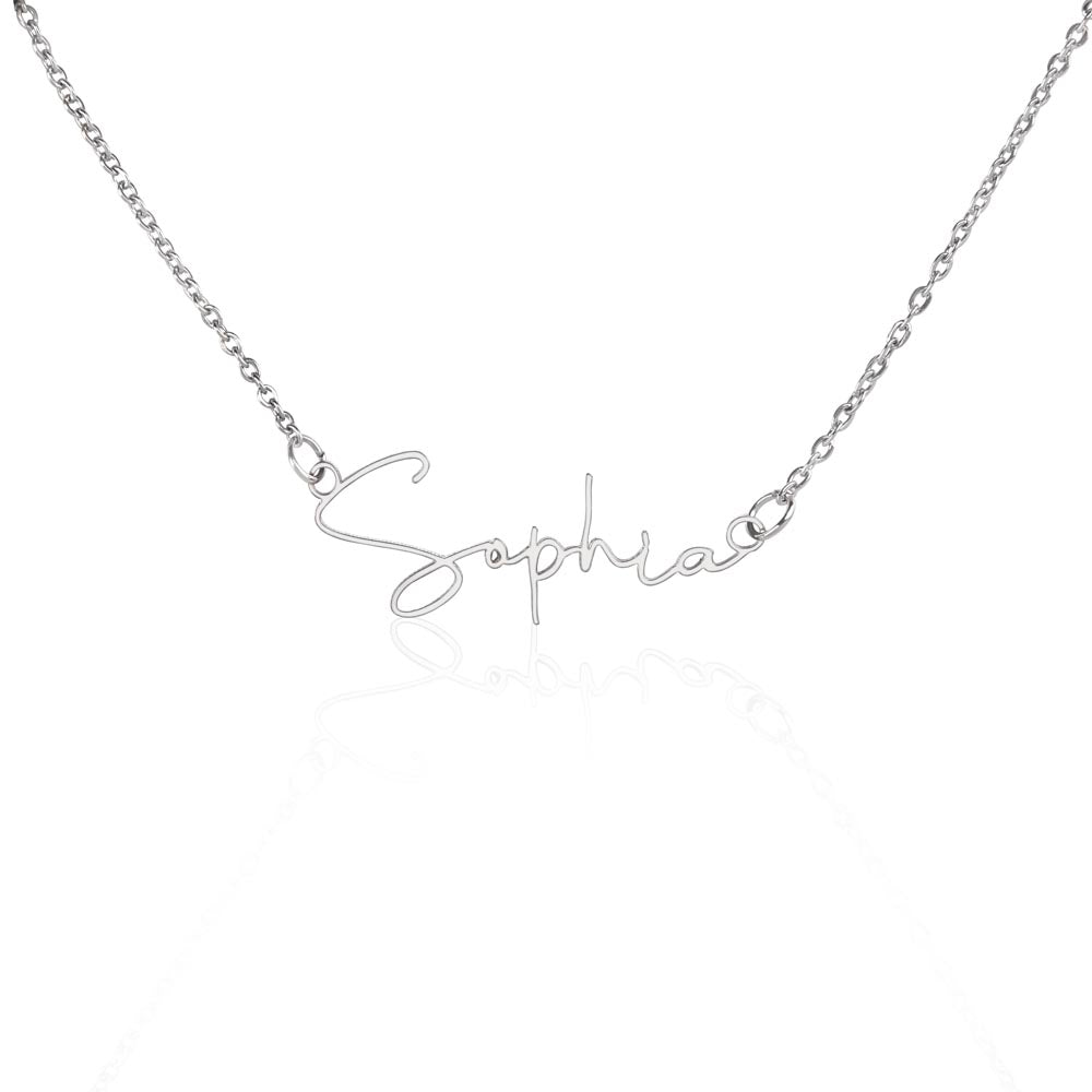 Signature Name Necklace For Daughter - Personalized - Black