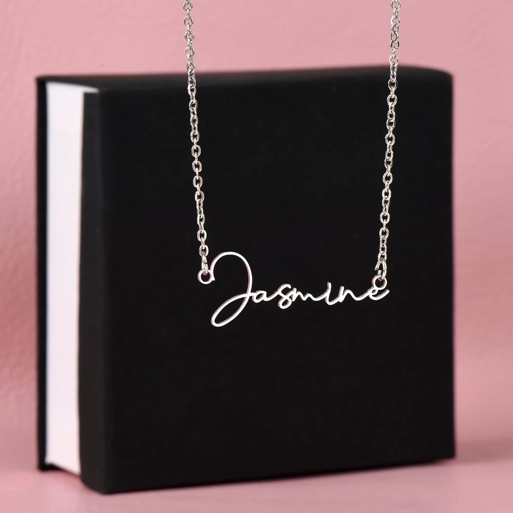 Signature Name Necklace For Daughter - Personalized - Black