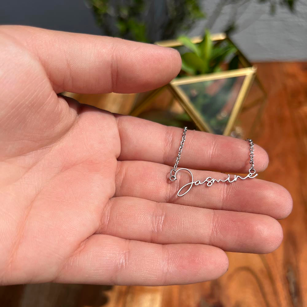 Signature Name Necklace For Daughter - Personalized - Black