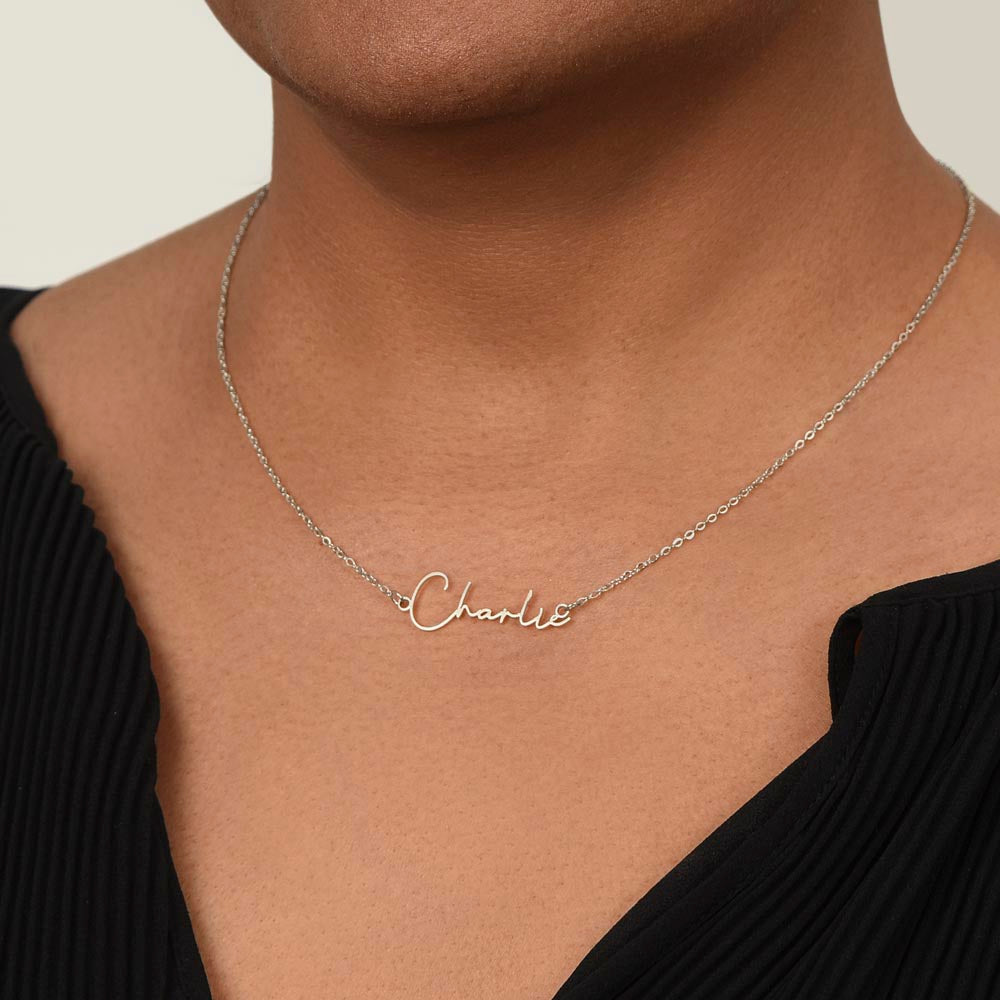 Signature Name Necklace For Daughter - Personalized - Black