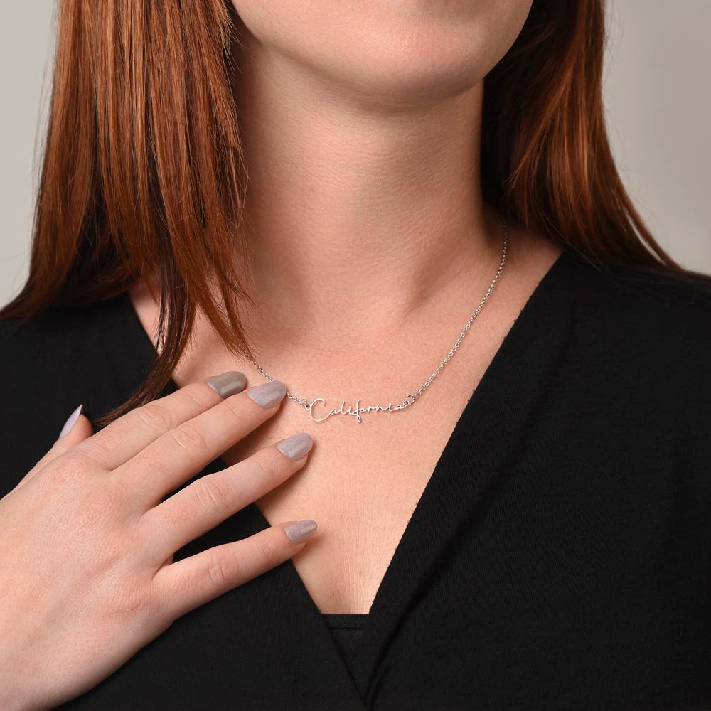 Signature Name Necklace For Daughter - Personalized - Black