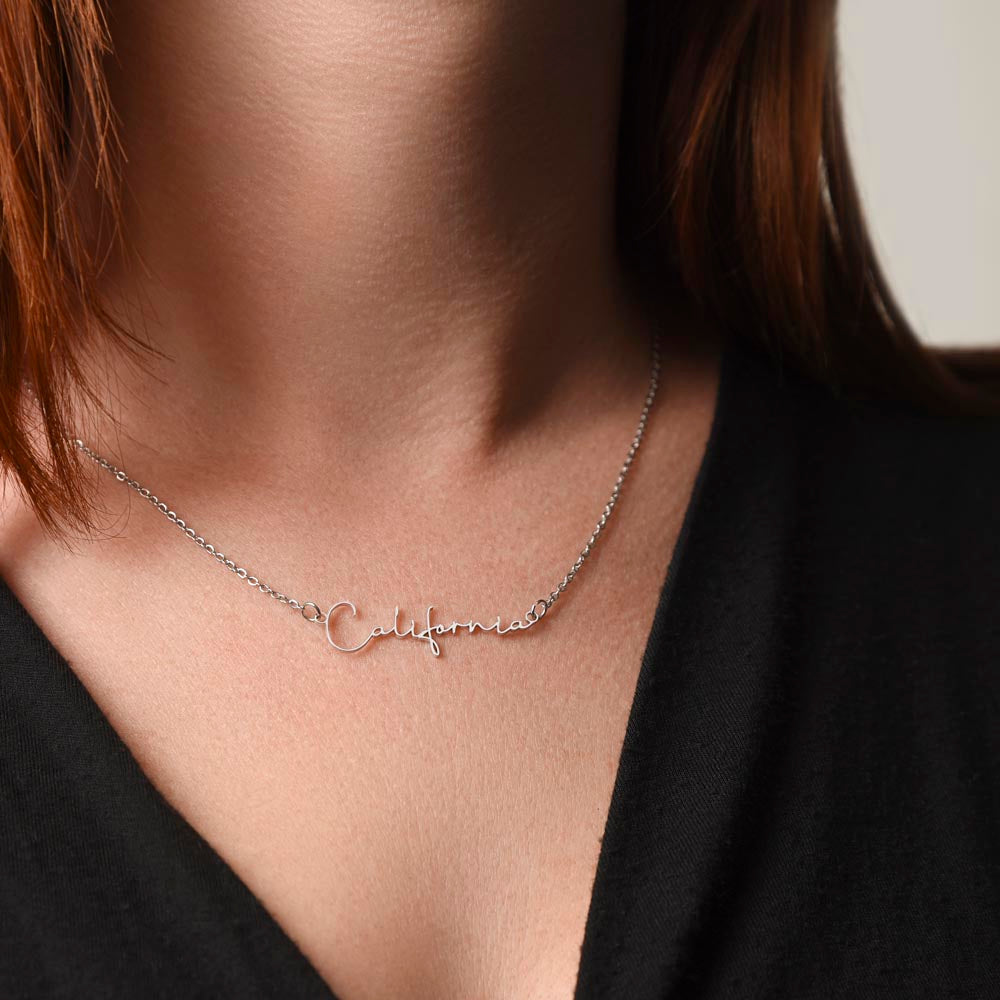 Signature Name Necklace For Daughter - Personalized - Black