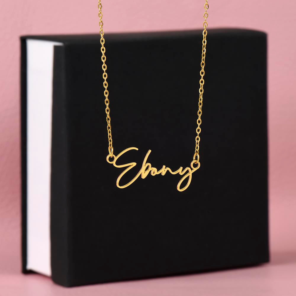 Signature Name Necklace For Daughter - Personalized - Black