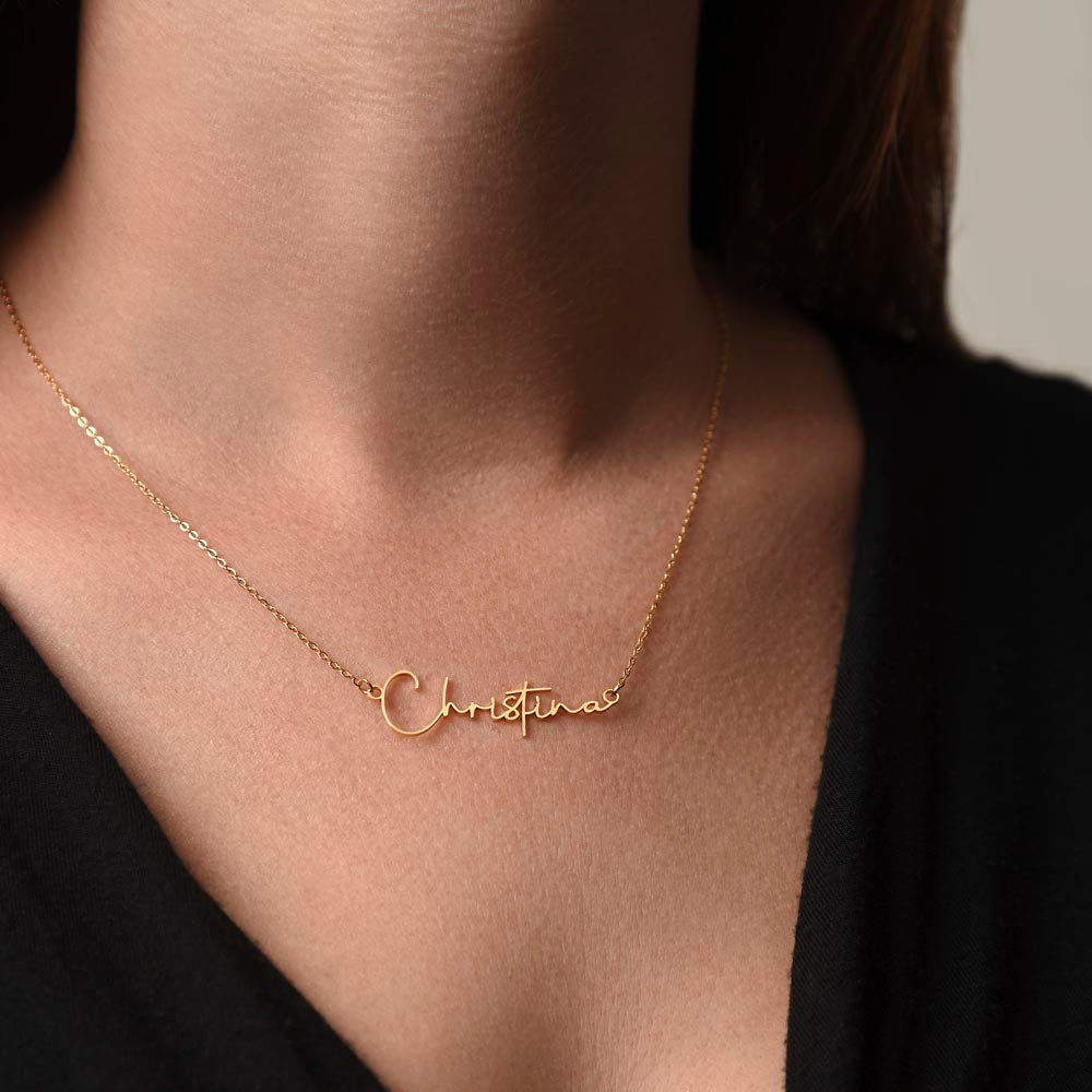 Signature Name Necklace For Daughter - Personalized - Black