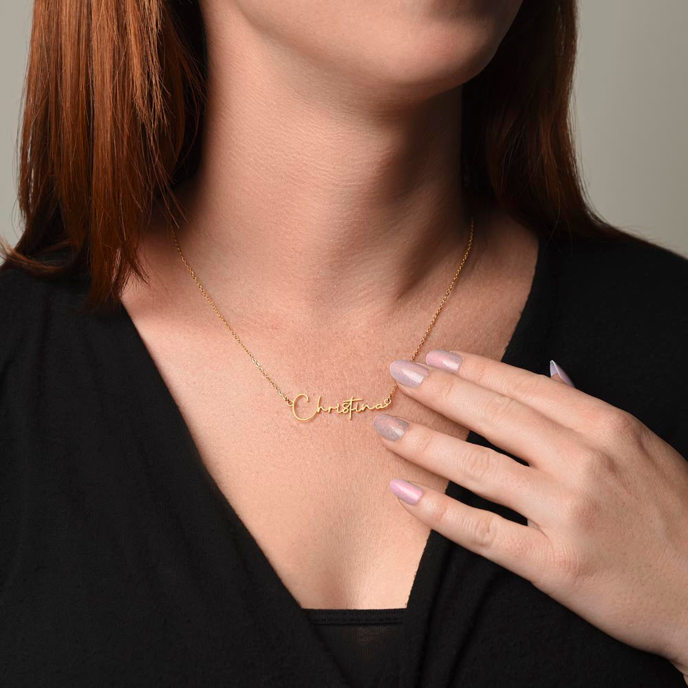 Signature Name Necklace For Daughter - Personalized - Black