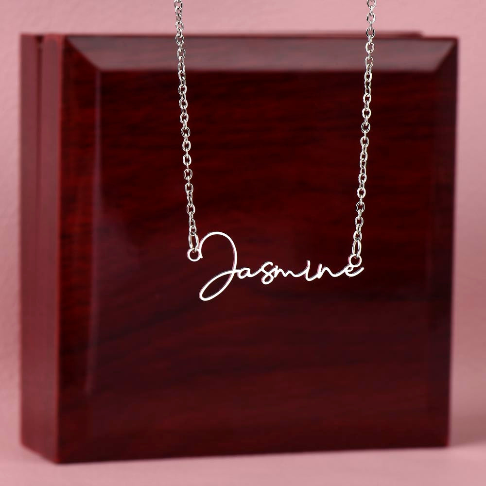 Signature Name Necklace For Daughter - Personalized - Black