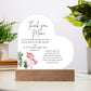 Acrylic Heart Plaque For Mother - Corner Floral on White