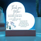 Acrylic Heart Plaque For Mother - Corner Floral on White