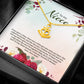 Anchor Pendant Necklace For Niece - Red Flowers