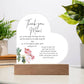 Acrylic Heart Plaque For Mother - Corner Floral on White