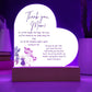 Acrylic Heart Plaque For Mother - Corner Floral on White