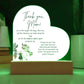 Acrylic Heart Plaque For Mother - Corner Floral on White