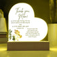 Acrylic Heart Plaque For Mother - Corner Floral on White